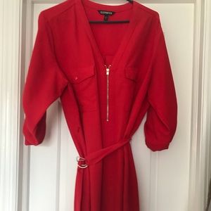 Express red dress EUC worn once